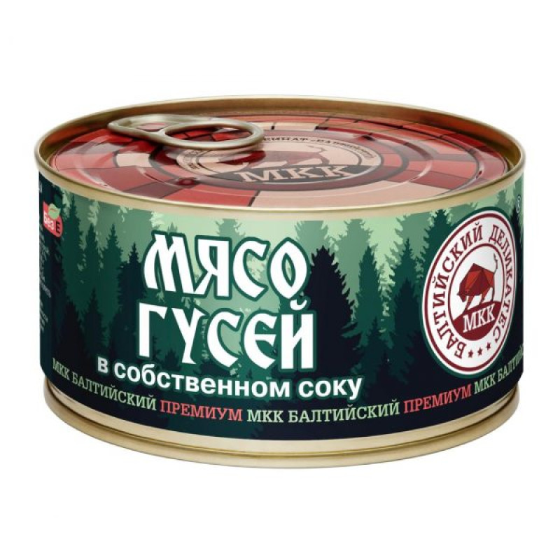 Мясо гуся в собственном соку Балтийский деликатес 325 г