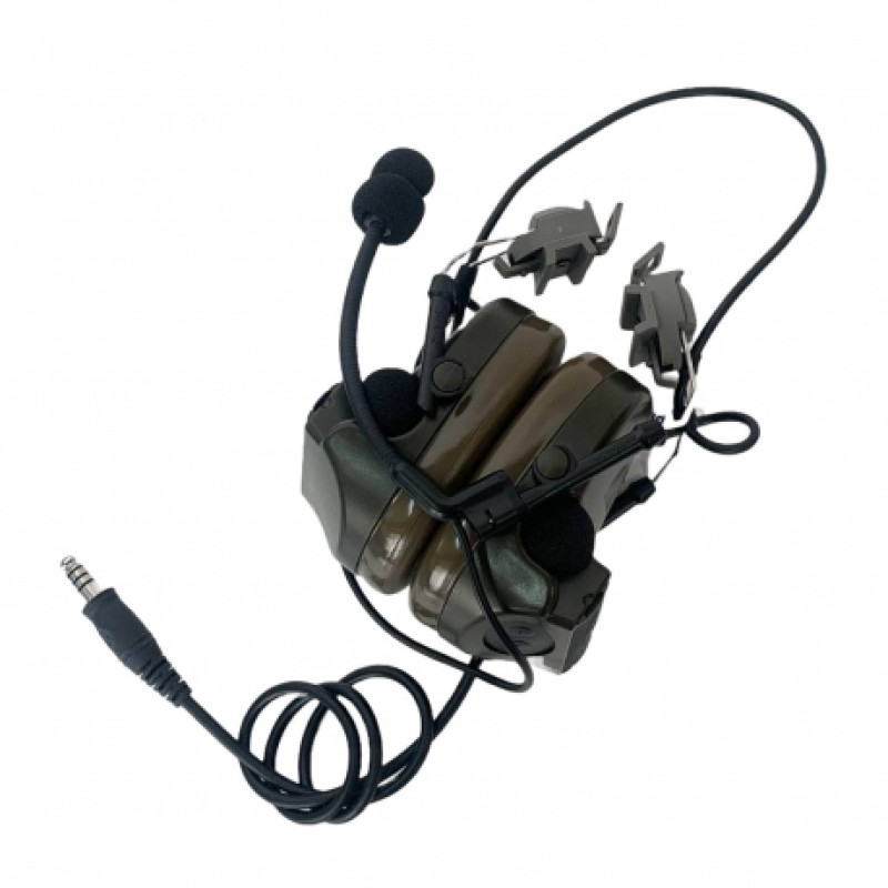 Тактические активные наушники с адаптером под шлем и шумоподавлением  •ZTAC Peltor COMTAC II